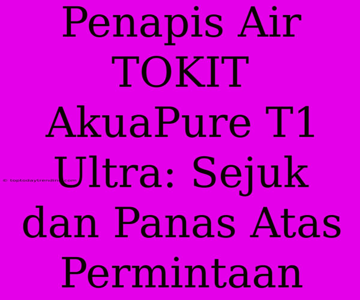 Penapis Air TOKIT AkuaPure T1 Ultra: Sejuk Dan Panas Atas Permintaan