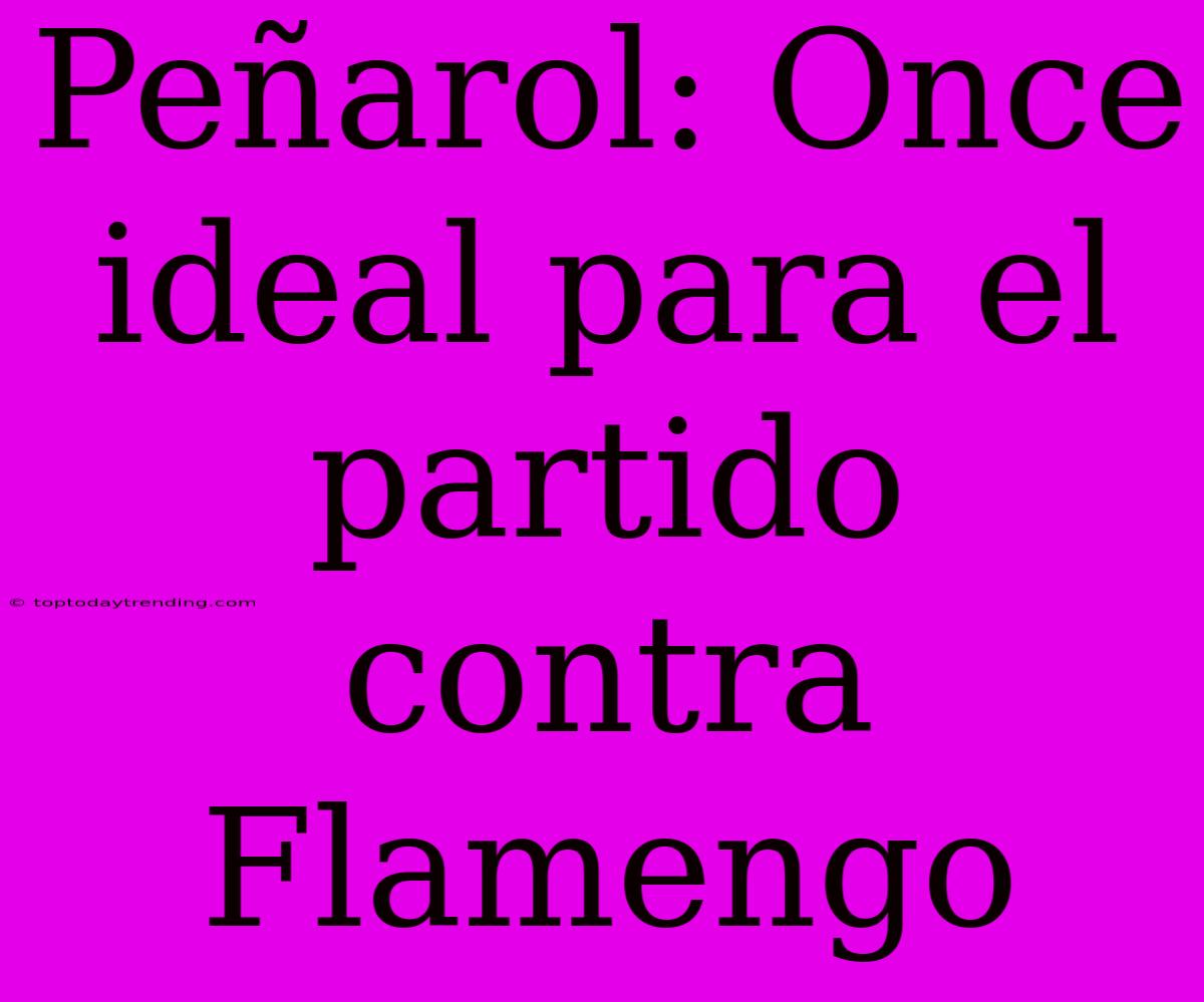 Peñarol: Once Ideal Para El Partido Contra Flamengo