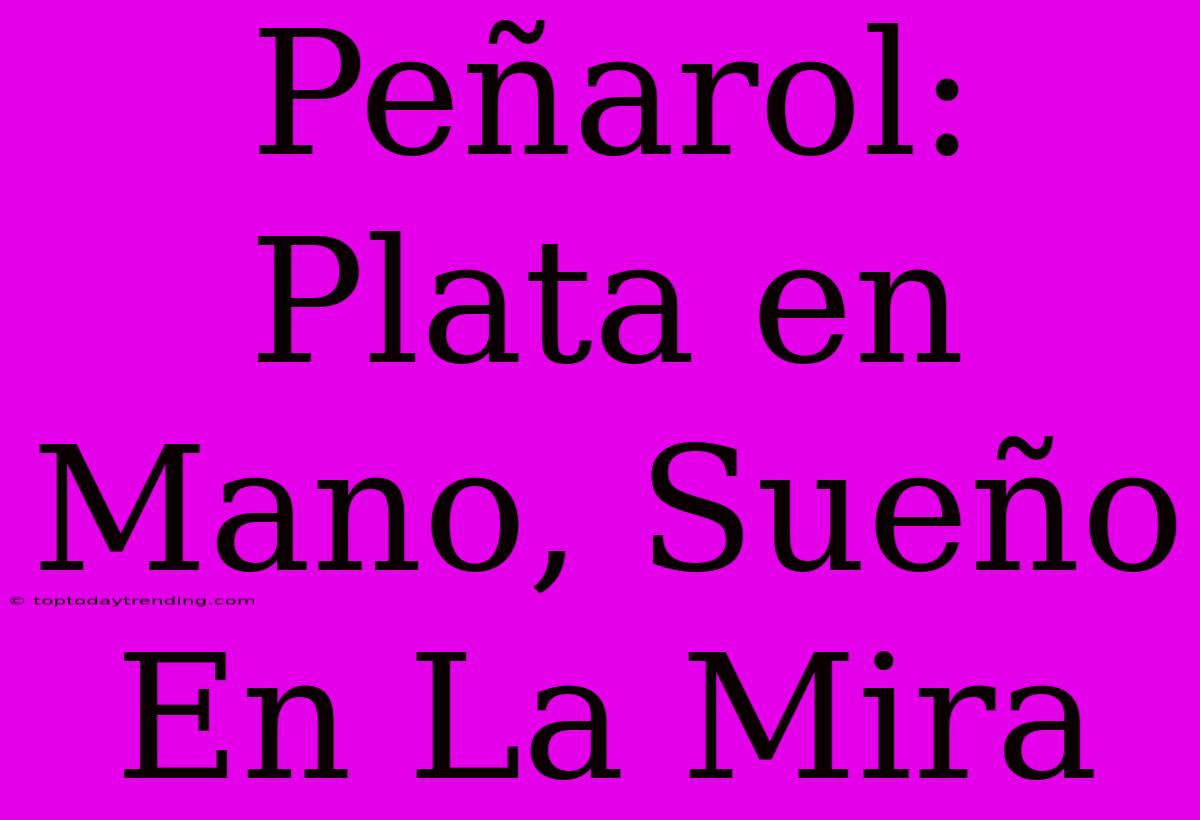 Peñarol: Plata En Mano, Sueño En La Mira