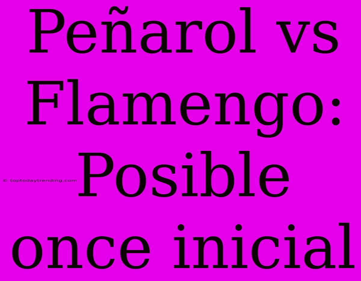 Peñarol Vs Flamengo: Posible Once Inicial