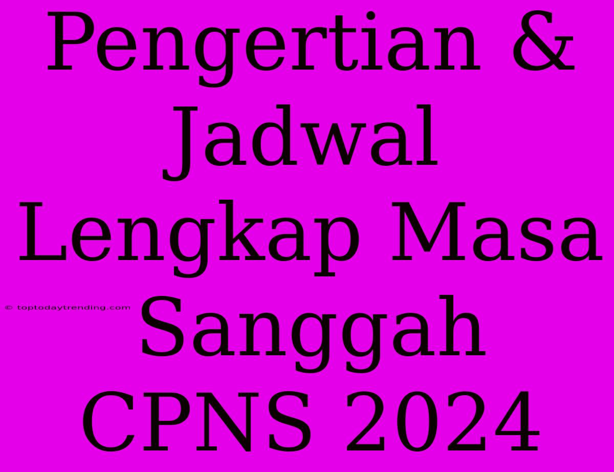 Pengertian & Jadwal Lengkap Masa Sanggah CPNS 2024