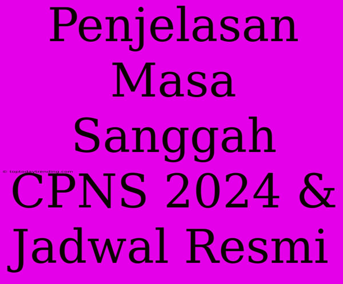 Penjelasan Masa Sanggah CPNS 2024 & Jadwal Resmi