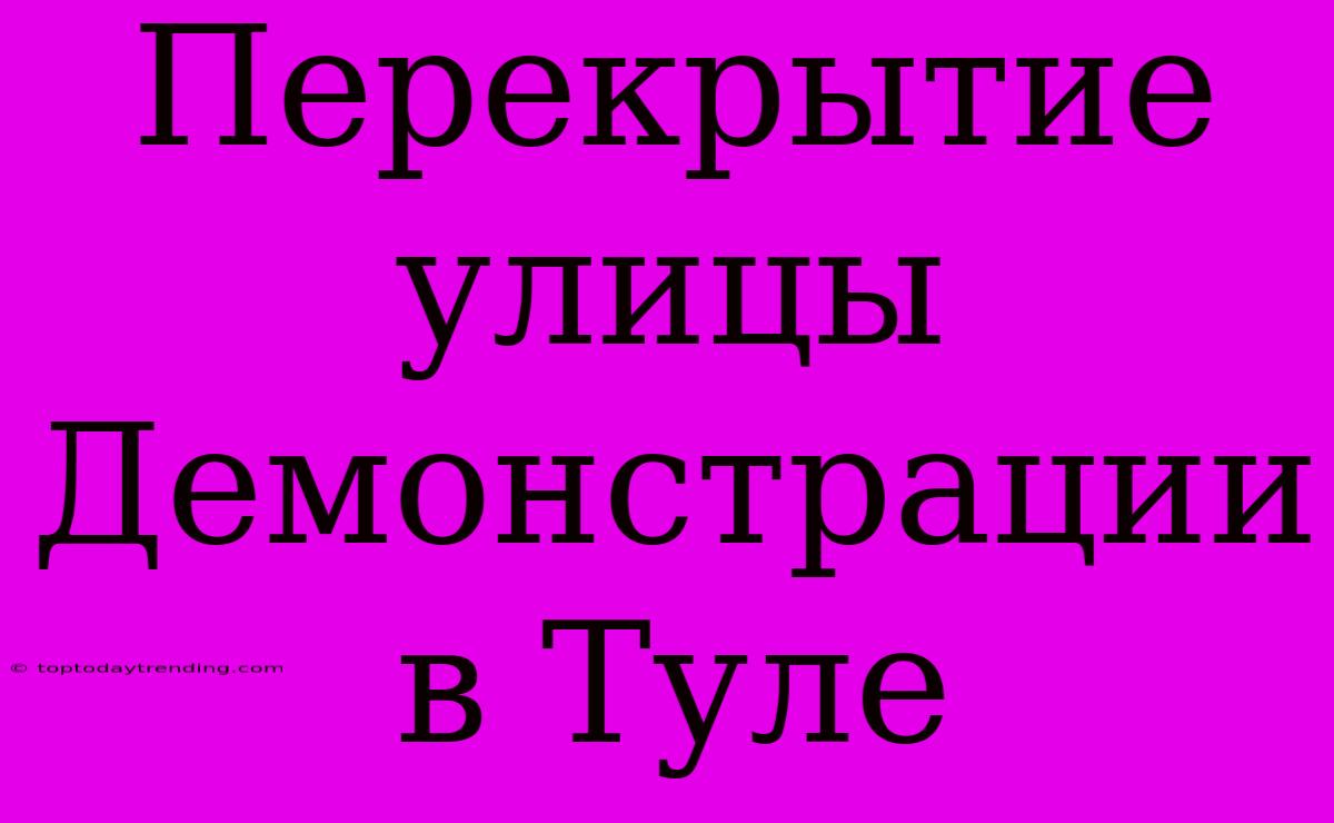 Перекрытие Улицы Демонстрации В Туле