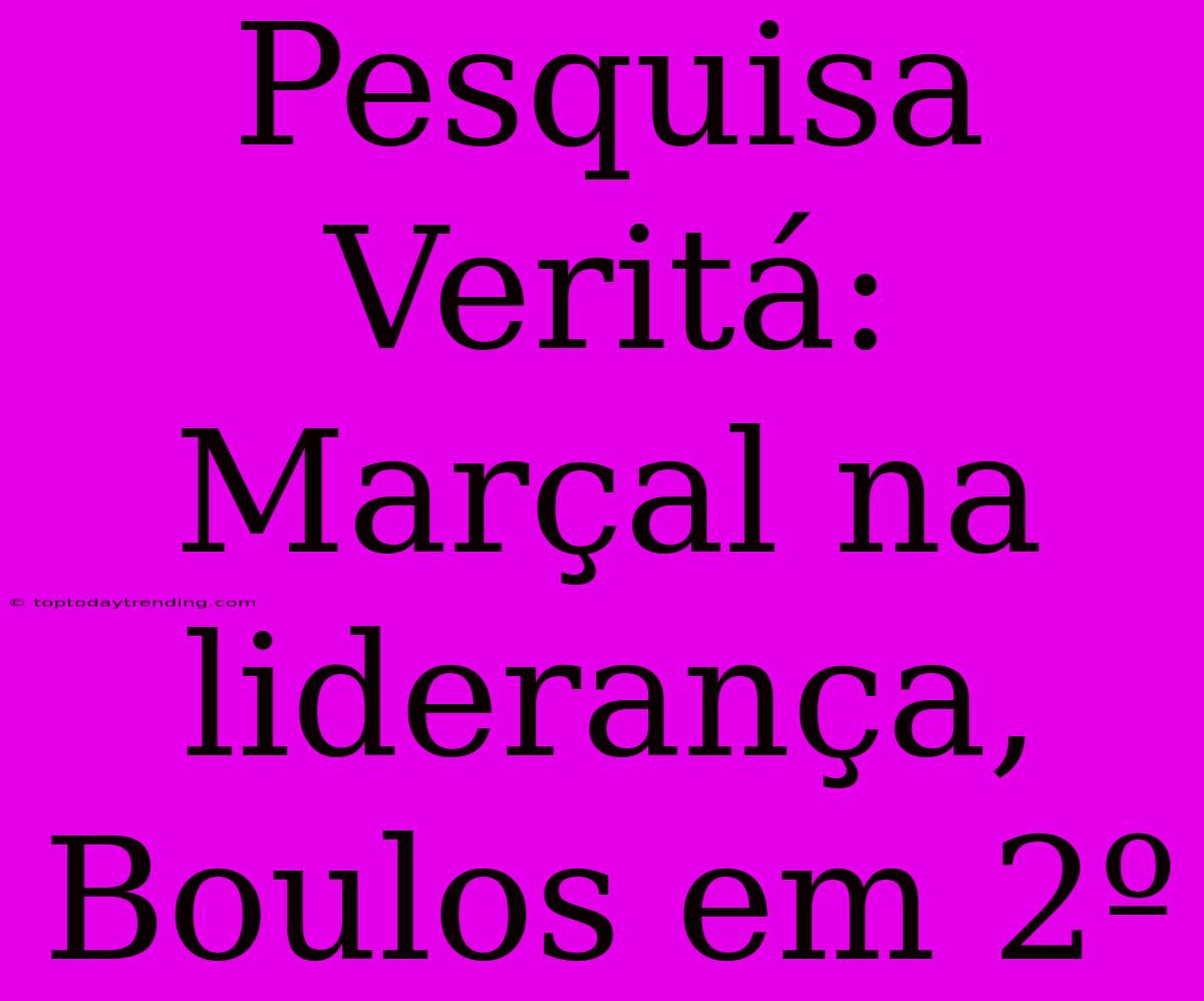 Pesquisa Veritá: Marçal Na Liderança, Boulos Em 2º