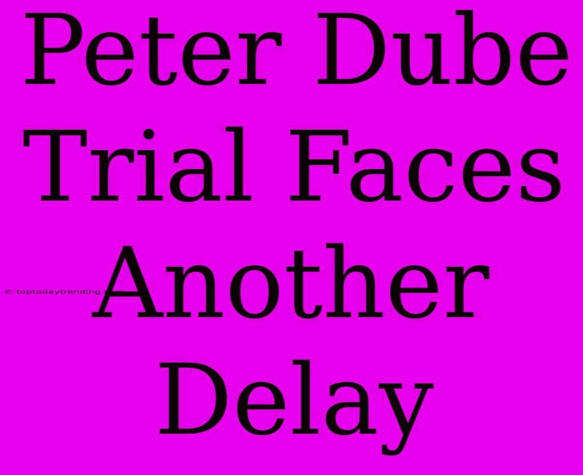 Peter Dube Trial Faces Another Delay