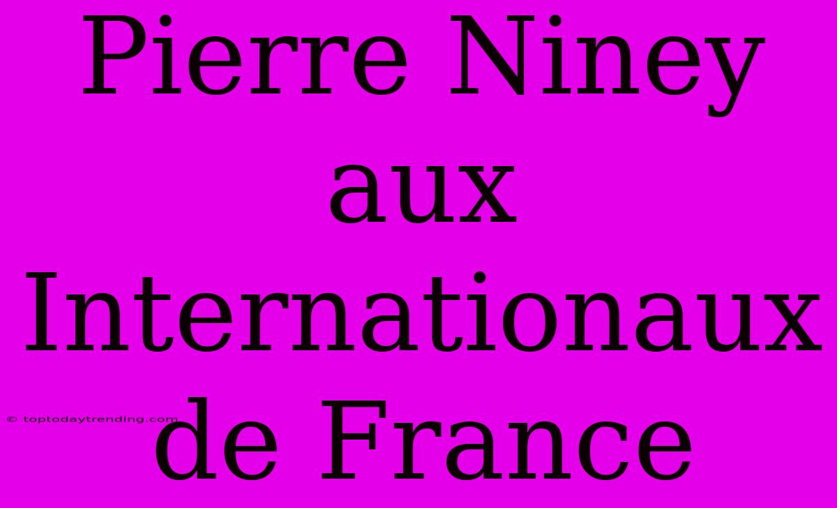 Pierre Niney Aux Internationaux De France