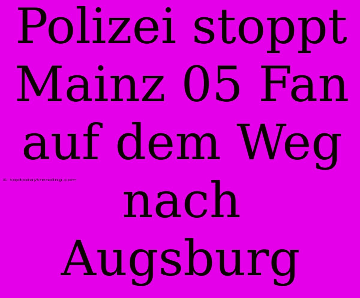 Polizei Stoppt Mainz 05 Fan Auf Dem Weg Nach Augsburg