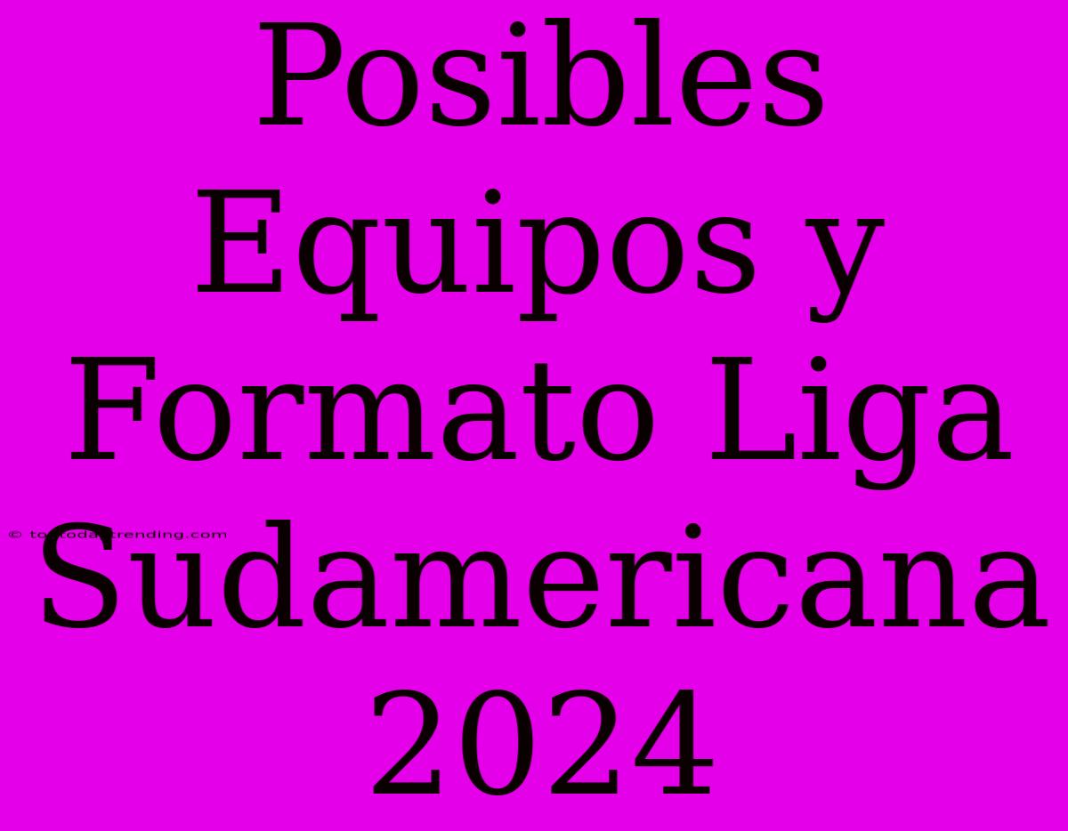 Posibles Equipos Y Formato Liga Sudamericana 2024