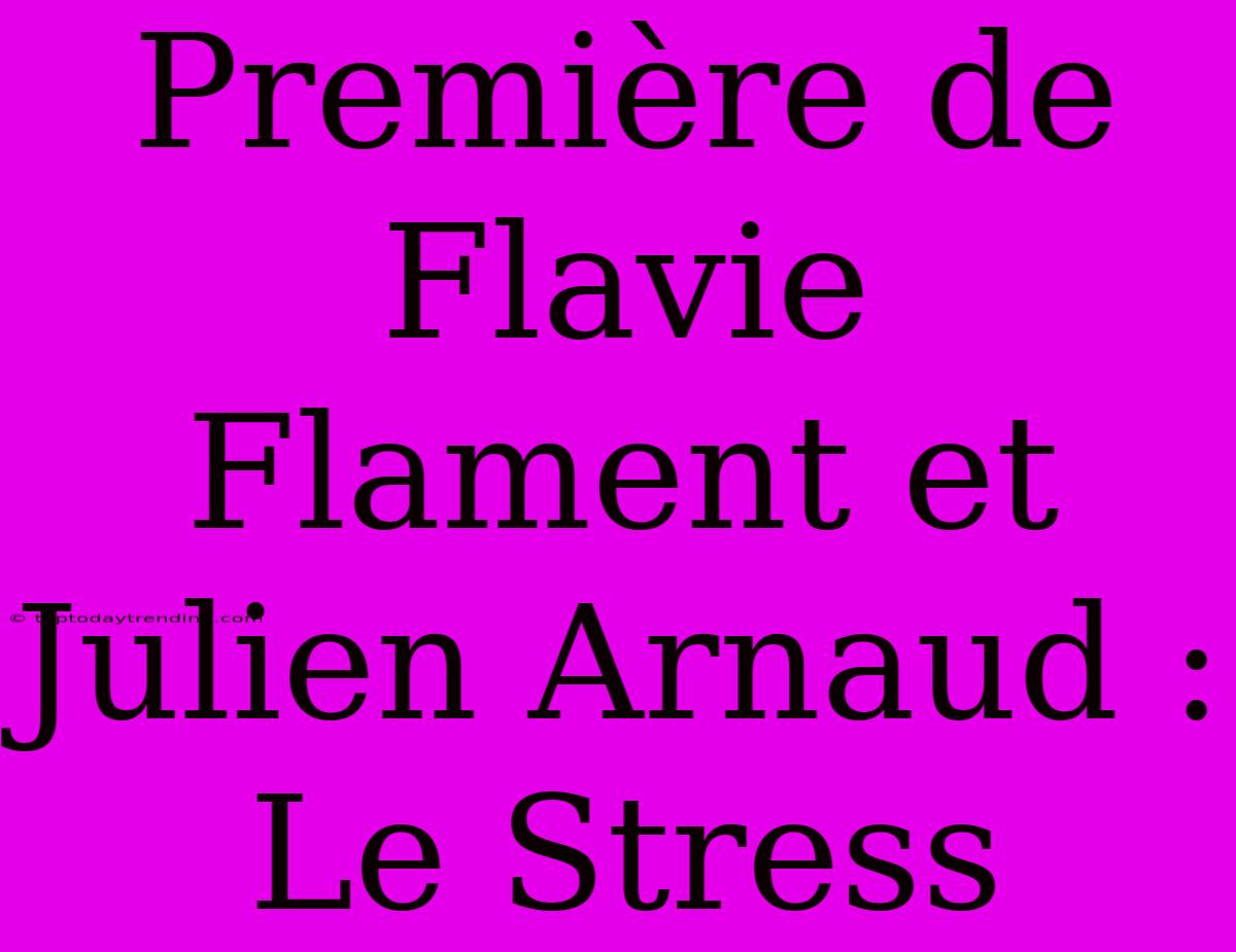 Première De Flavie Flament Et Julien Arnaud : Le Stress