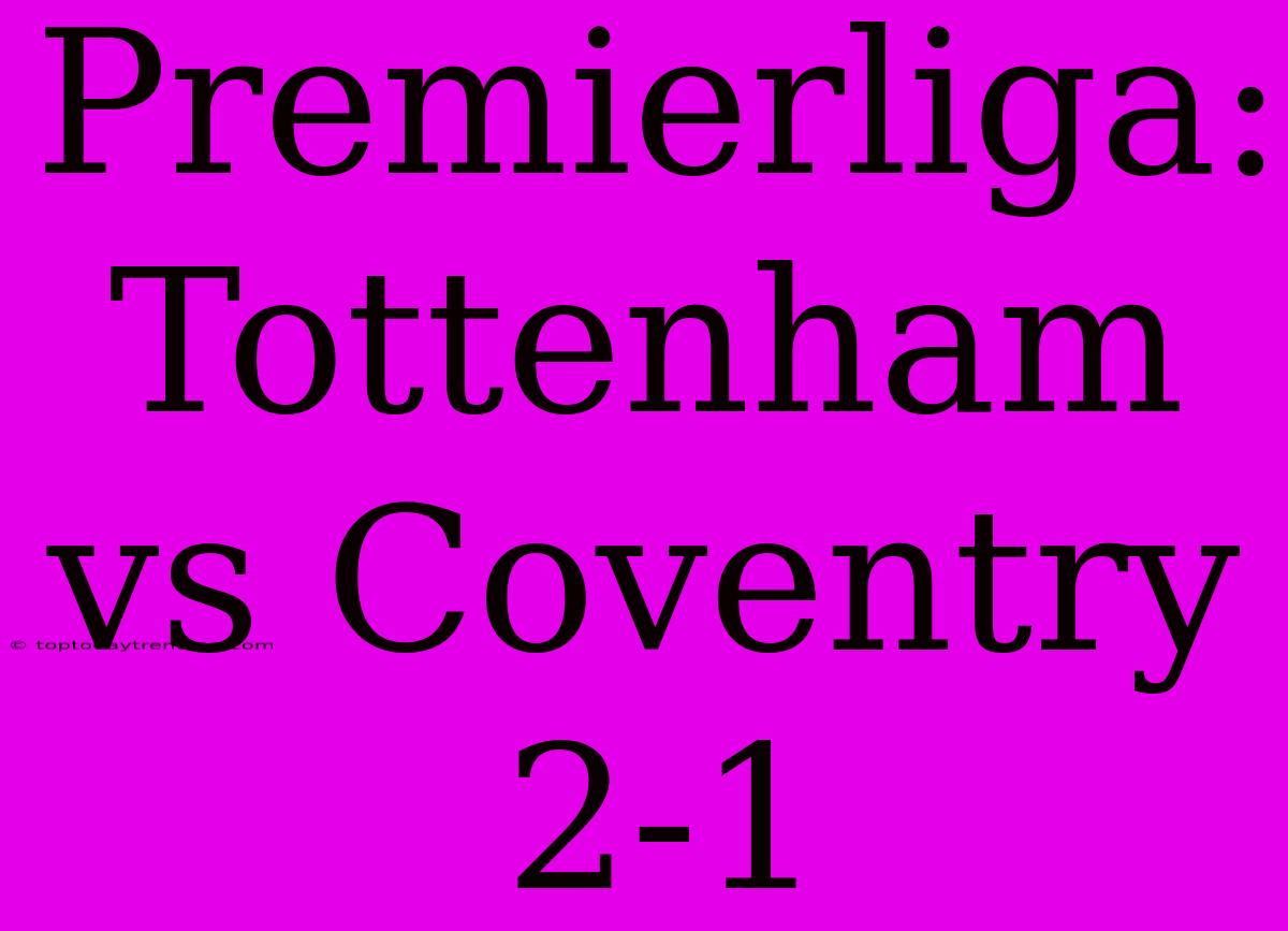 Premierliga: Tottenham Vs Coventry 2-1