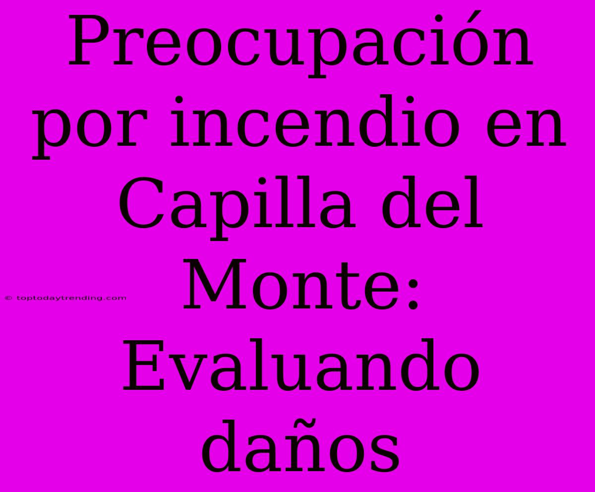 Preocupación Por Incendio En Capilla Del Monte: Evaluando Daños