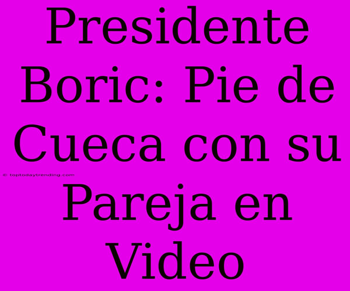 Presidente Boric: Pie De Cueca Con Su Pareja En Video