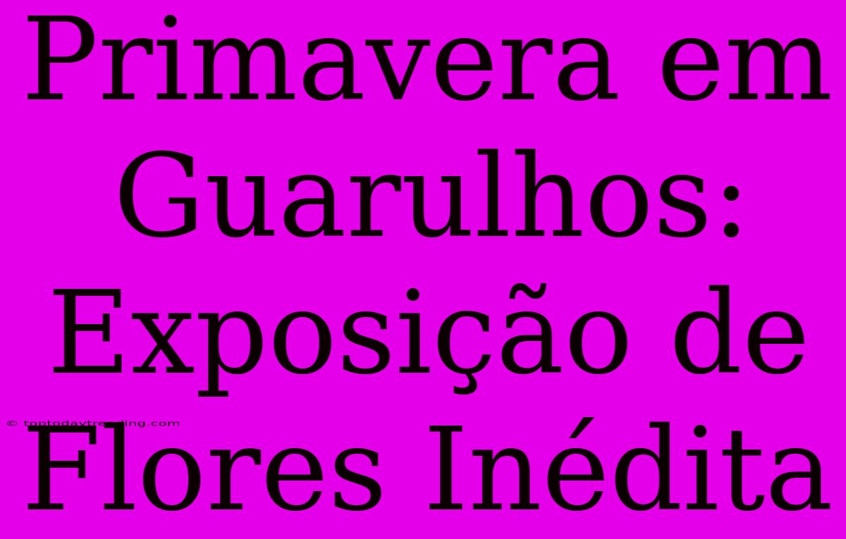 Primavera Em Guarulhos: Exposição De Flores Inédita