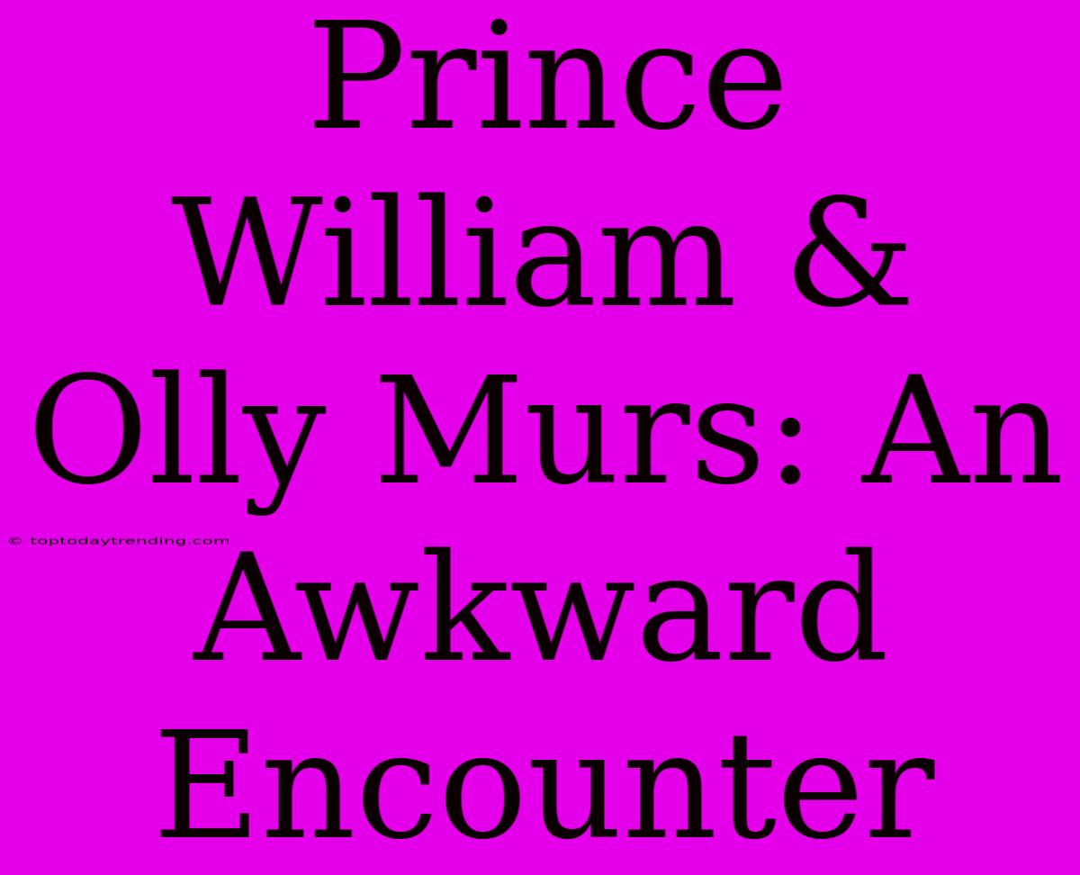 Prince William & Olly Murs: An Awkward Encounter