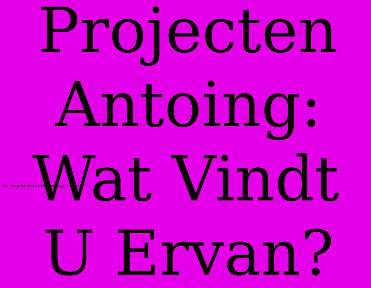 Projecten Antoing: Wat Vindt U Ervan?