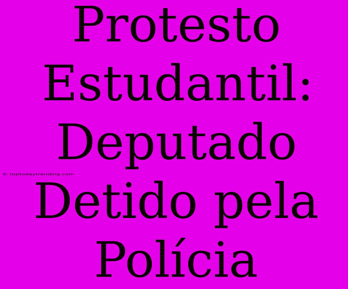 Protesto Estudantil: Deputado Detido Pela Polícia