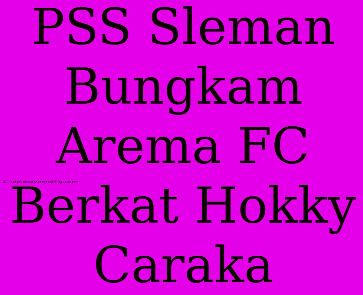 PSS Sleman Bungkam Arema FC Berkat Hokky Caraka