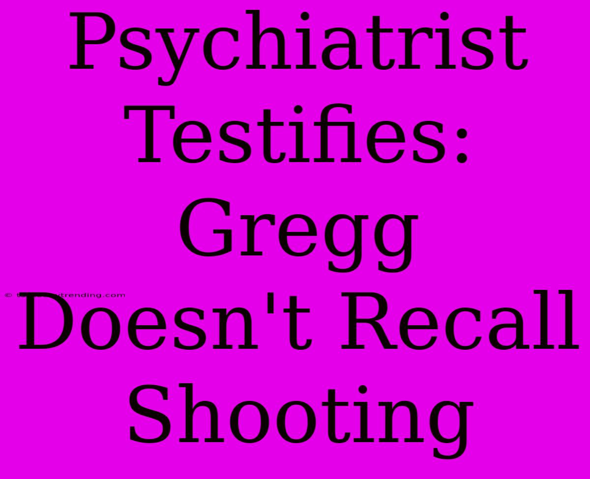 Psychiatrist Testifies: Gregg Doesn't Recall Shooting