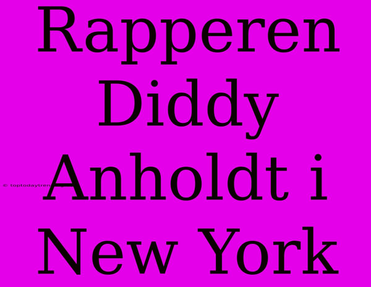 Rapperen Diddy Anholdt I New York