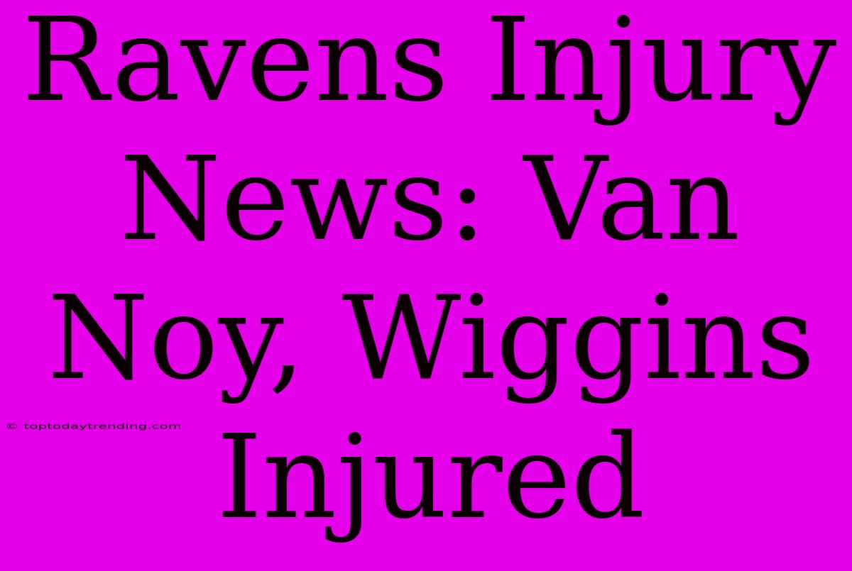 Ravens Injury News: Van Noy, Wiggins Injured