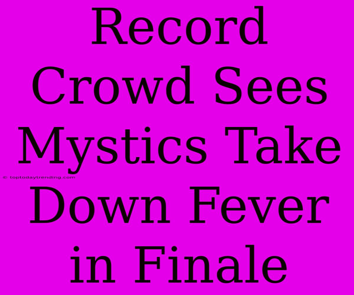 Record Crowd Sees Mystics Take Down Fever In Finale