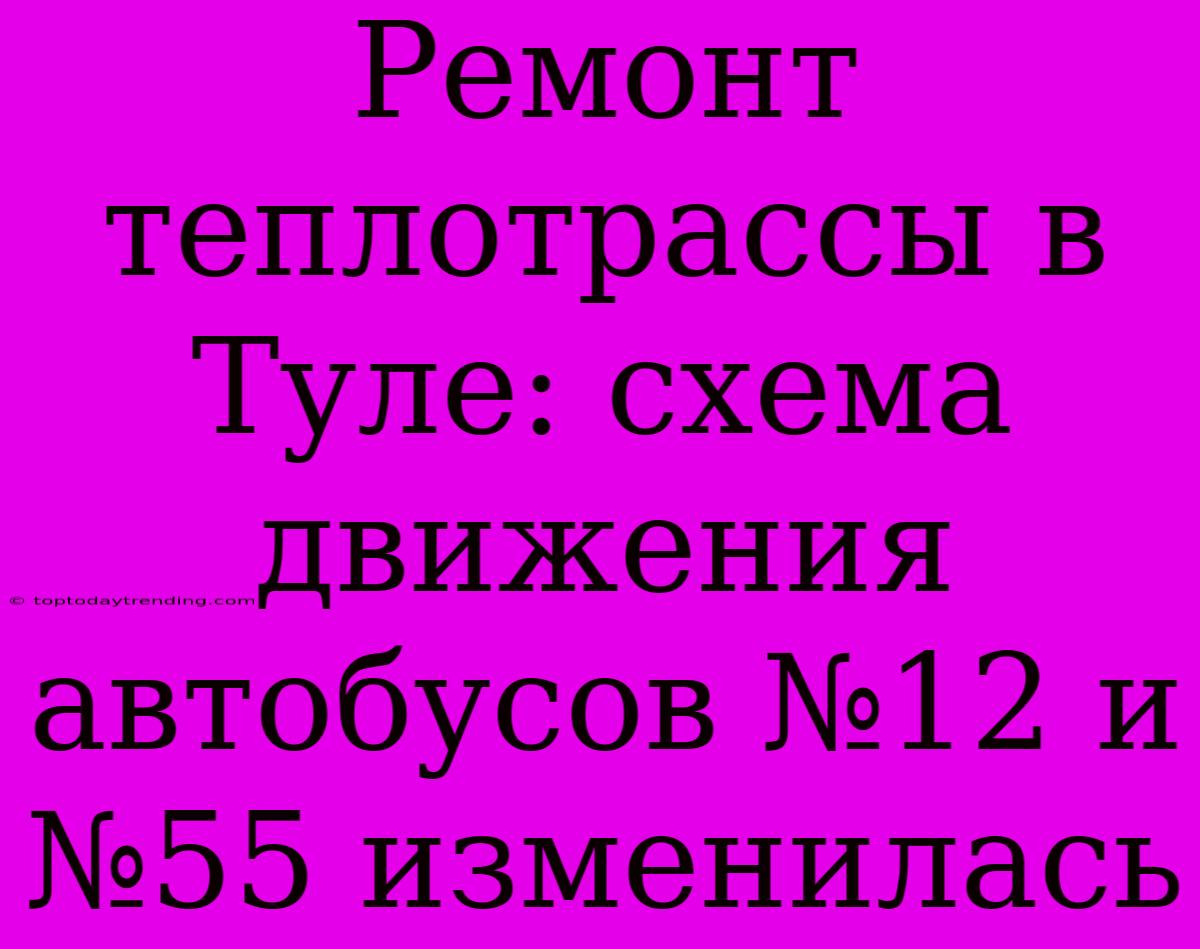 Ремонт Теплотрассы В Туле: Схема Движения Автобусов №12 И №55 Изменилась