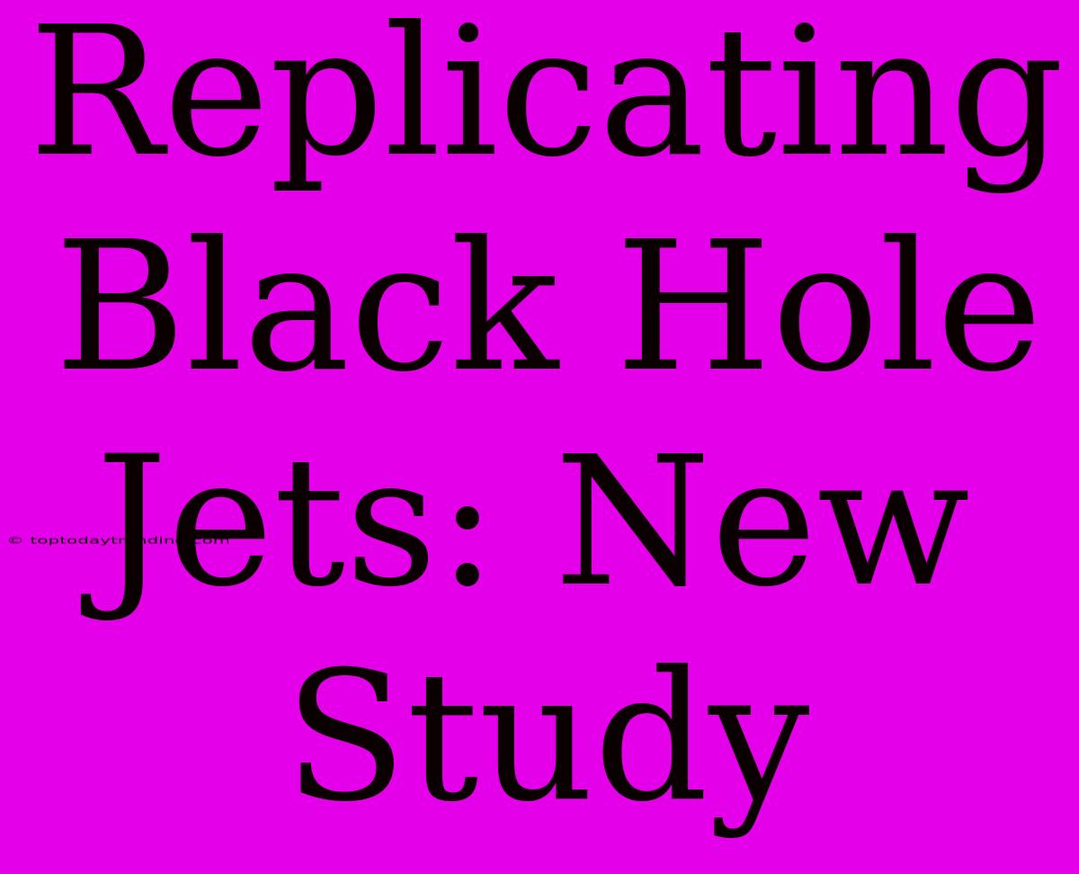 Replicating Black Hole Jets: New Study