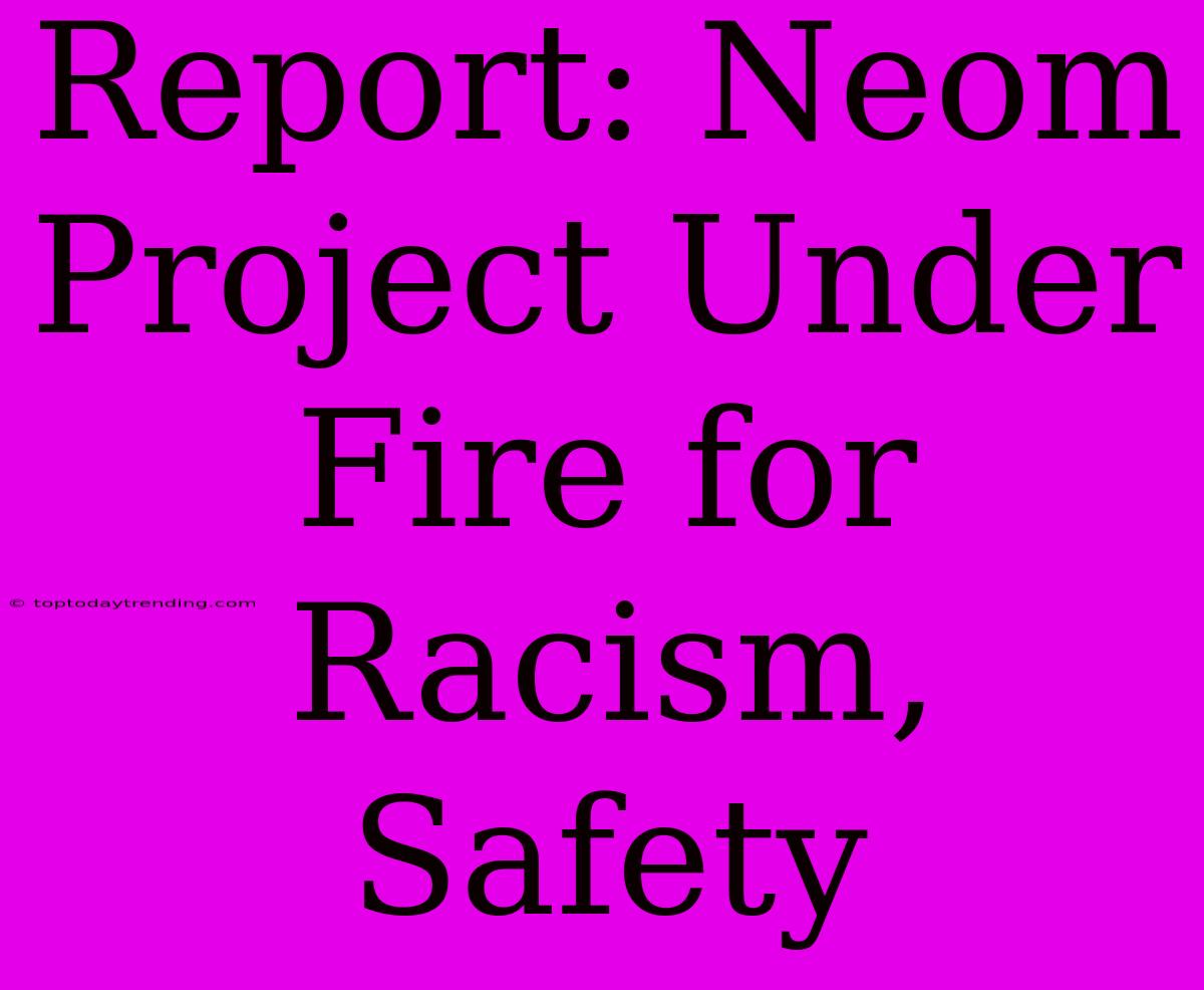 Report: Neom Project Under Fire For Racism, Safety