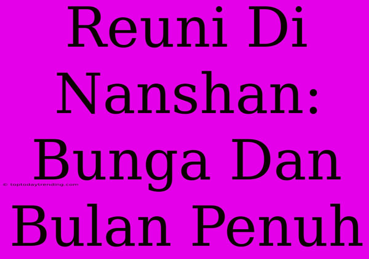 Reuni Di Nanshan: Bunga Dan Bulan Penuh