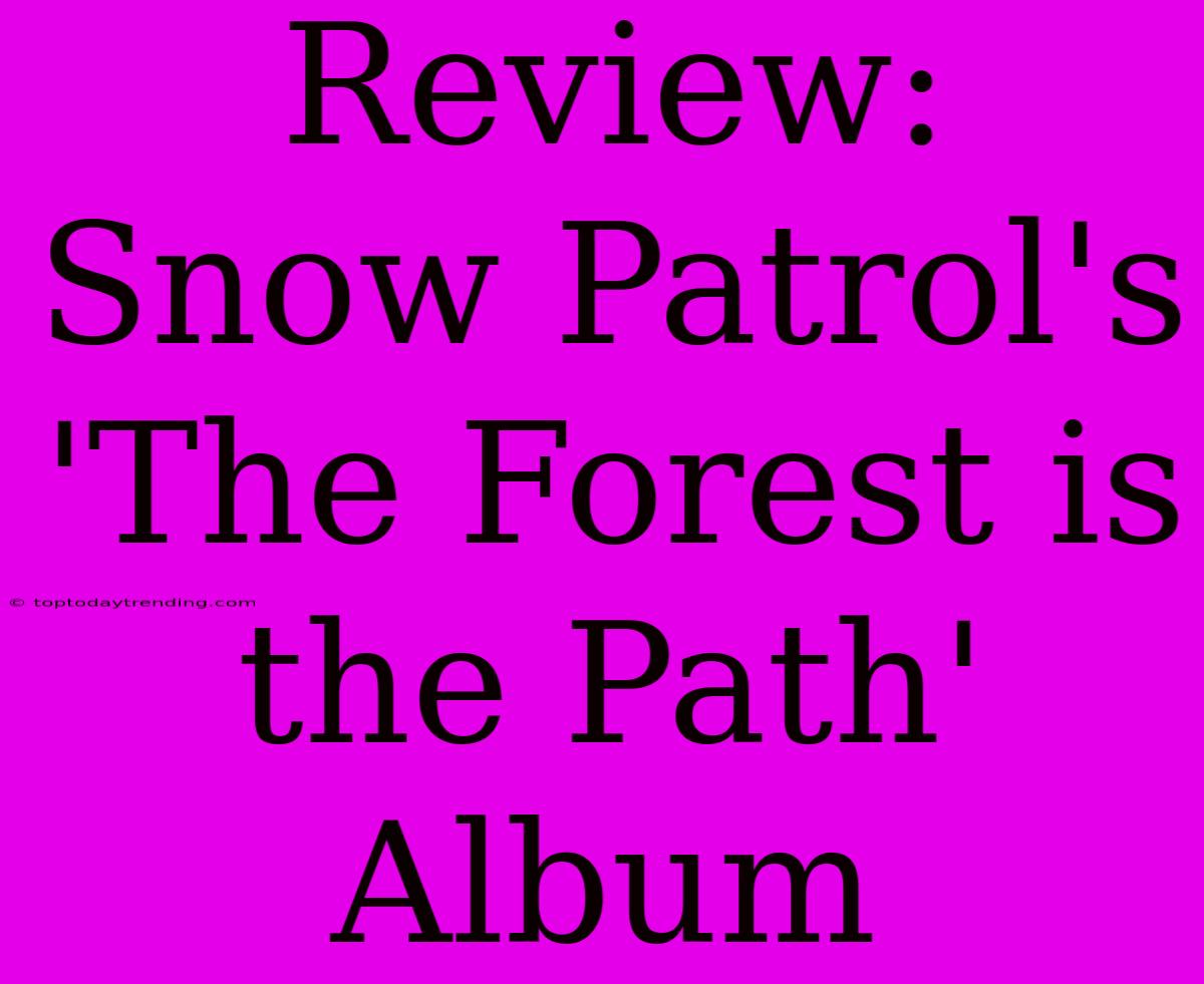 Review: Snow Patrol's 'The Forest Is The Path' Album