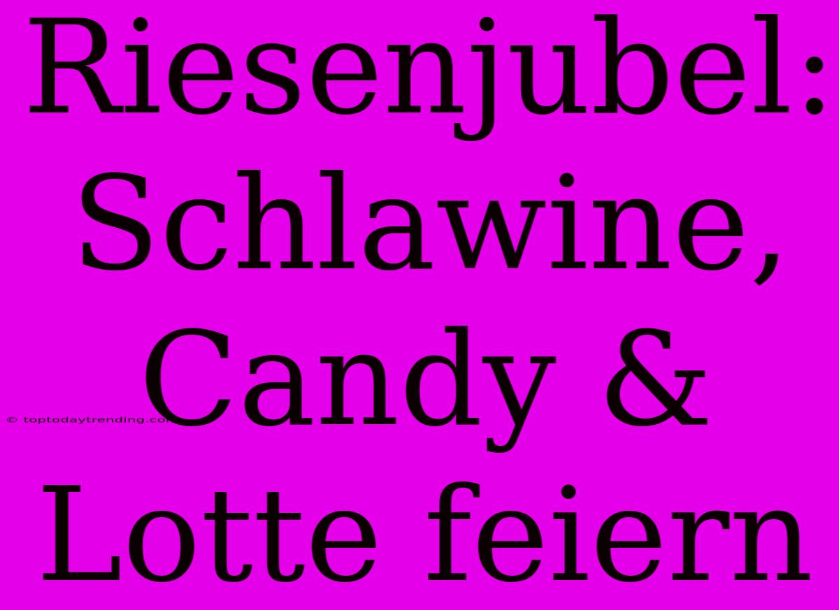 Riesenjubel: Schlawine, Candy & Lotte Feiern