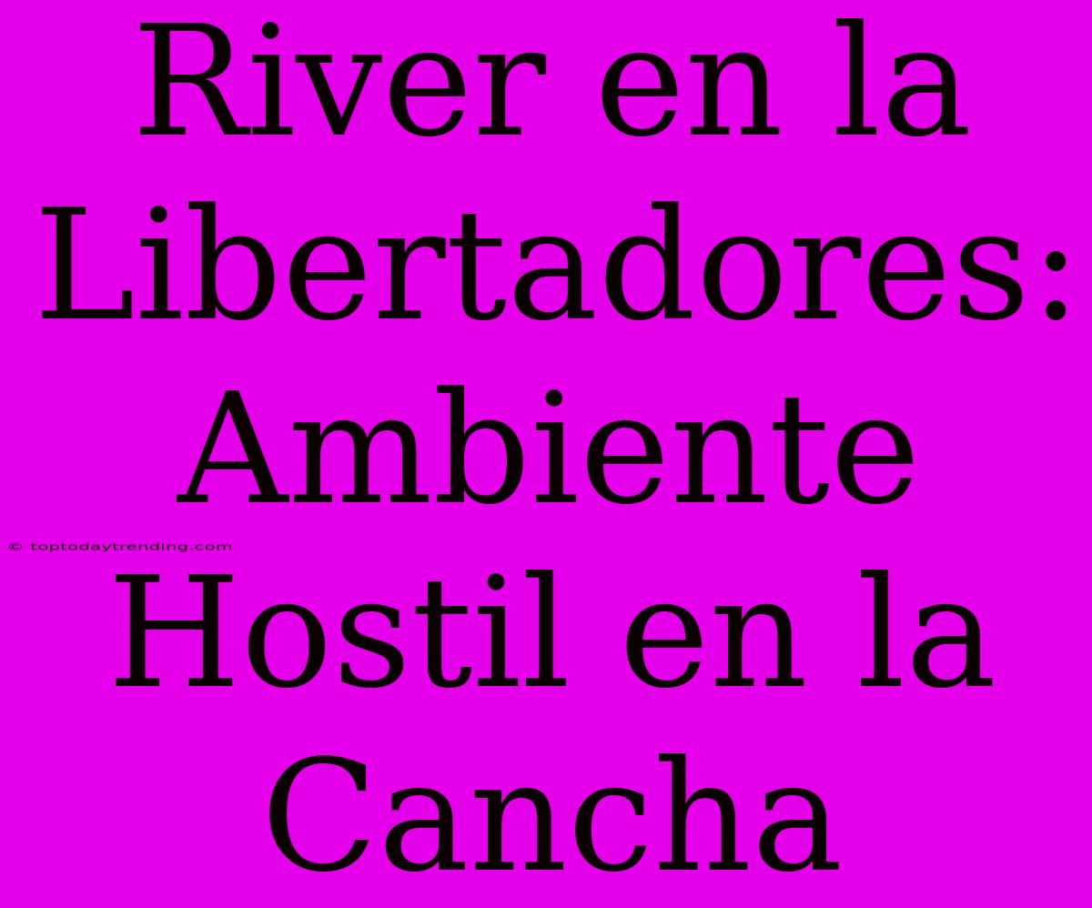 River En La Libertadores: Ambiente Hostil En La Cancha