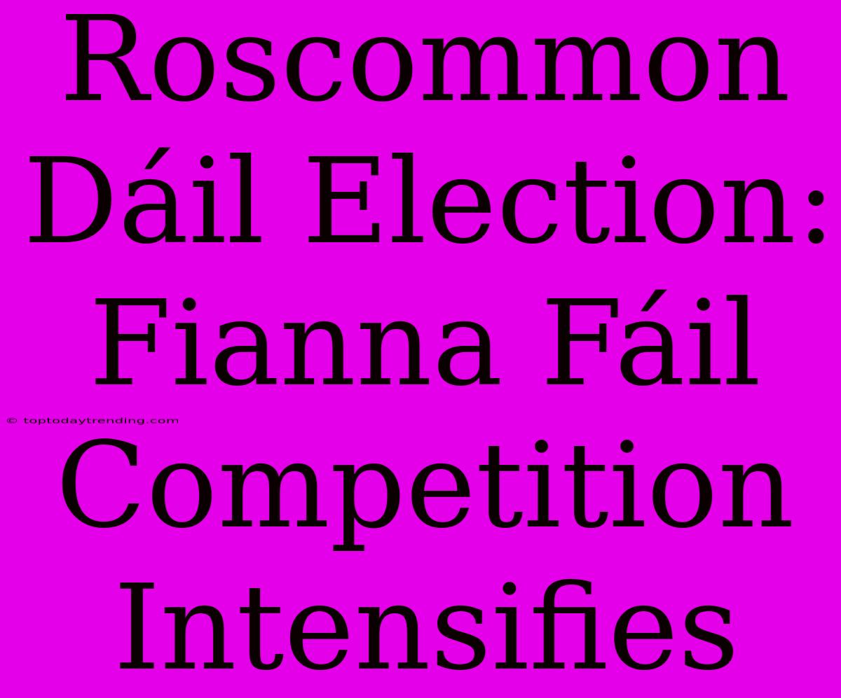 Roscommon Dáil Election: Fianna Fáil Competition Intensifies