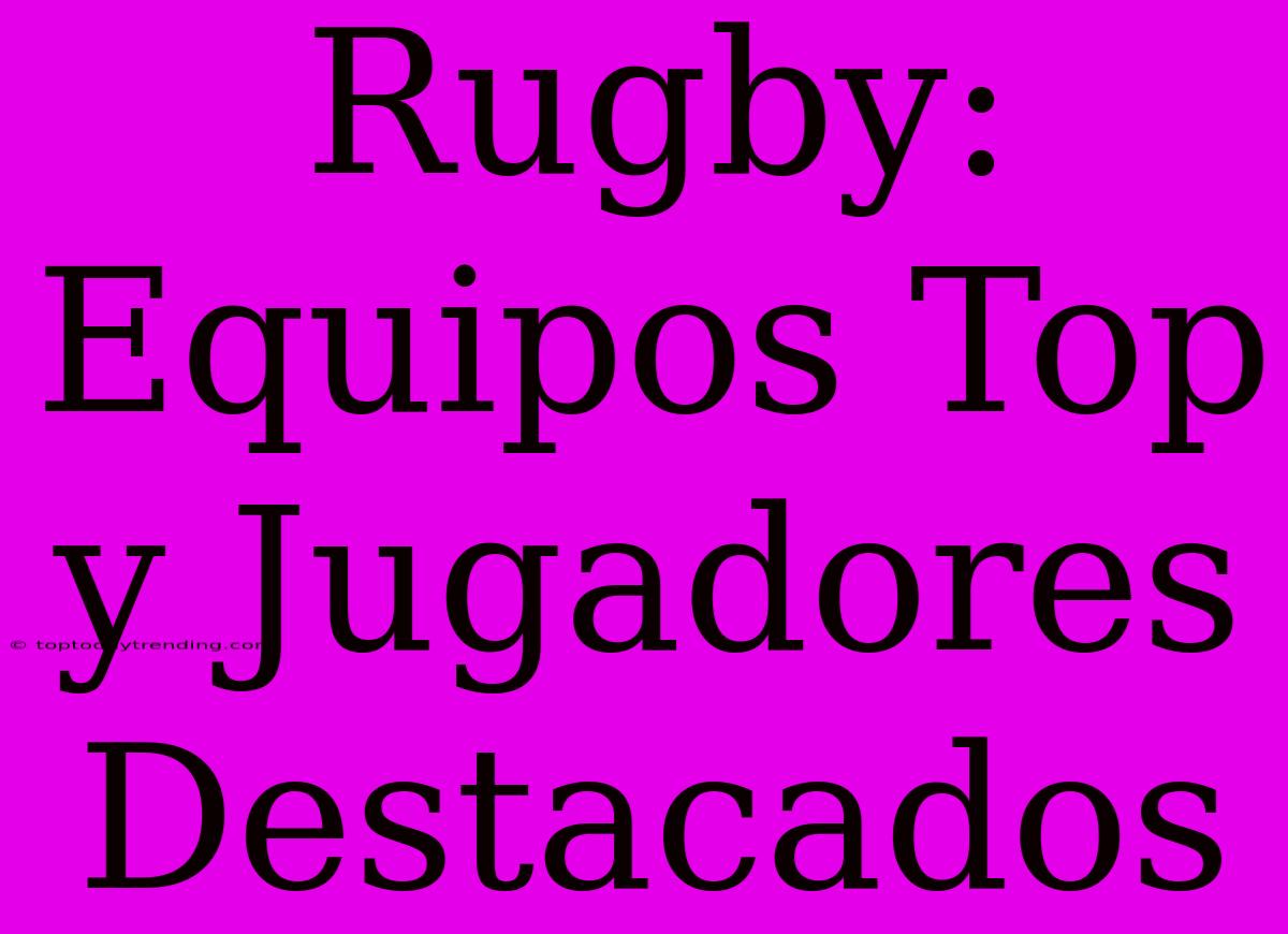 Rugby: Equipos Top Y Jugadores Destacados