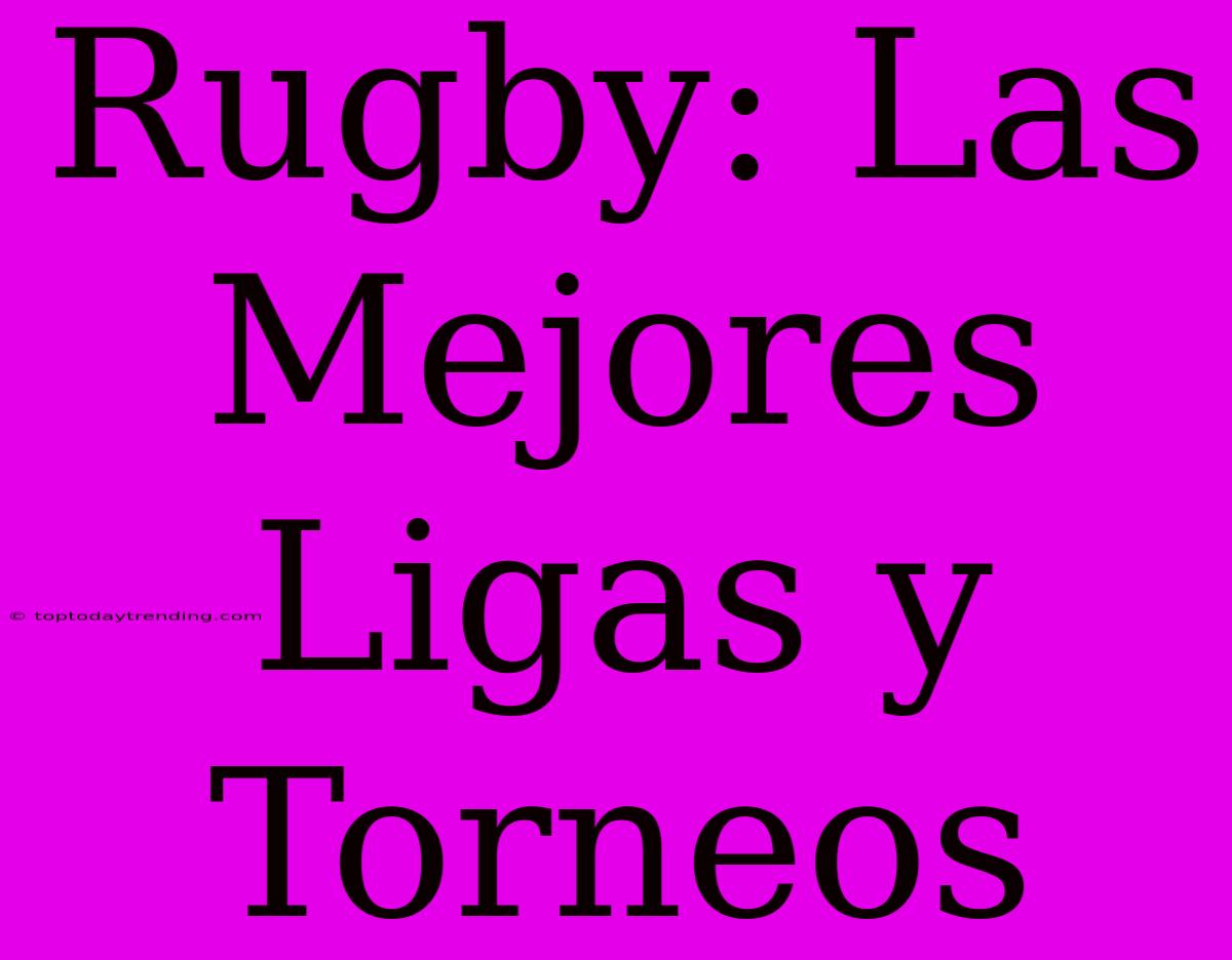 Rugby: Las Mejores Ligas Y Torneos