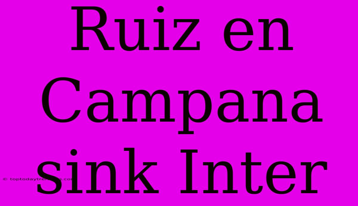 Ruiz En Campana Sink Inter