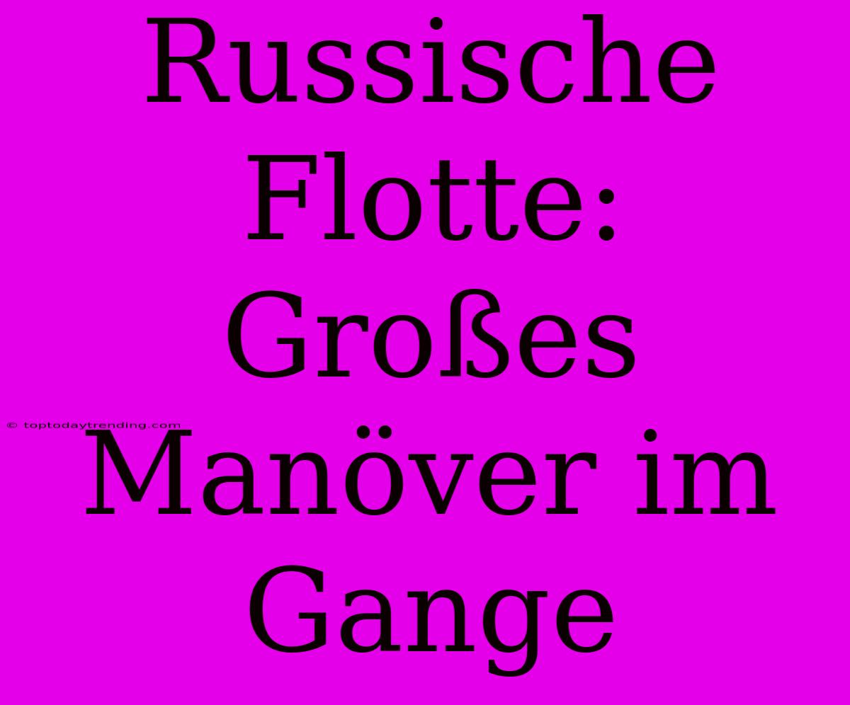 Russische Flotte: Großes Manöver Im Gange