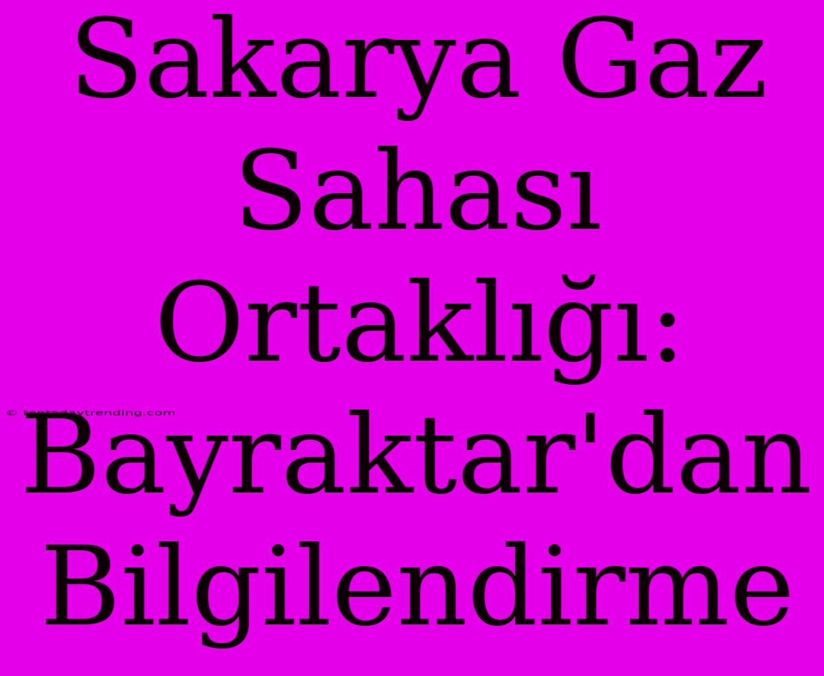 Sakarya Gaz Sahası Ortaklığı: Bayraktar'dan Bilgilendirme