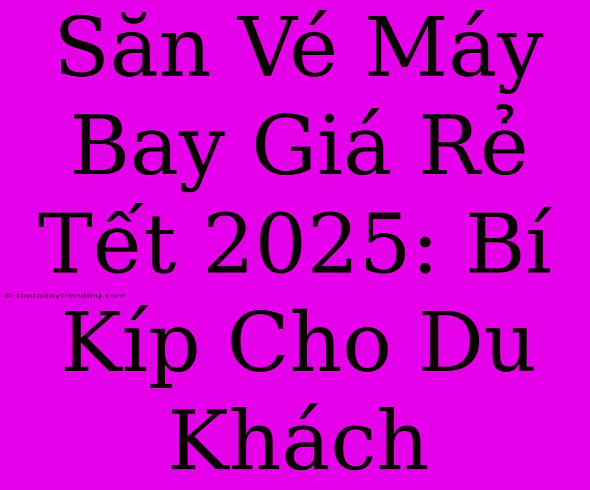 Săn Vé Máy Bay Giá Rẻ Tết 2025: Bí Kíp Cho Du Khách