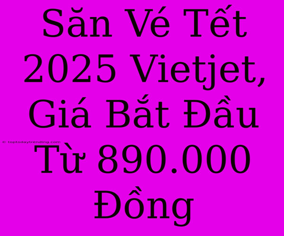 Săn Vé Tết 2025 Vietjet, Giá Bắt Đầu Từ 890.000 Đồng