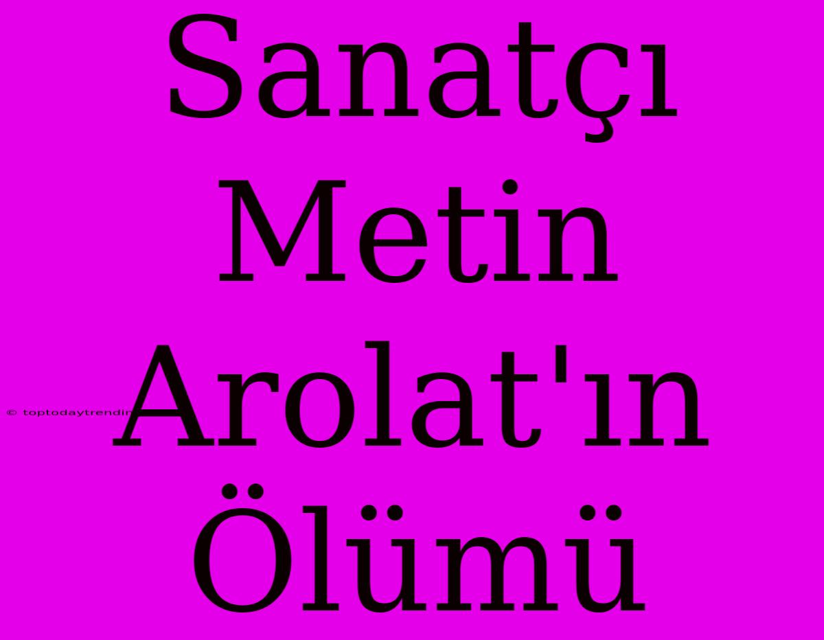 Sanatçı Metin Arolat'ın Ölümü