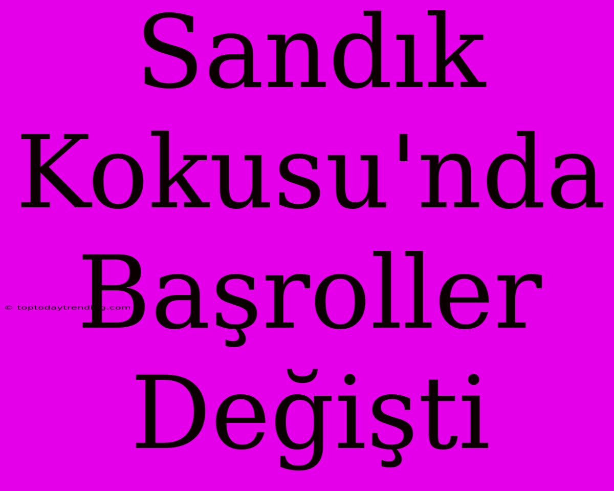 Sandık Kokusu'nda Başroller Değişti