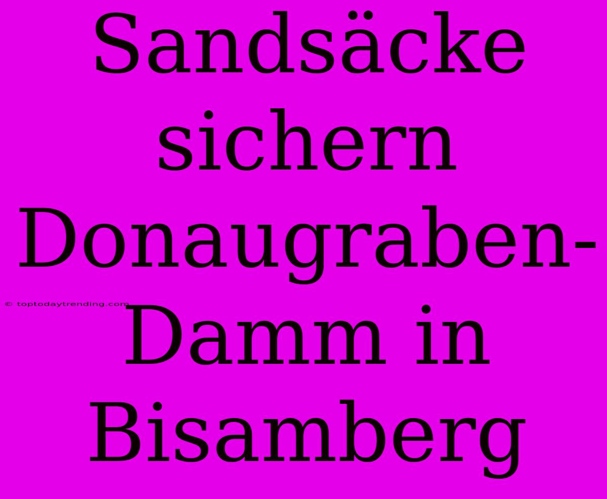 Sandsäcke Sichern Donaugraben-Damm In Bisamberg