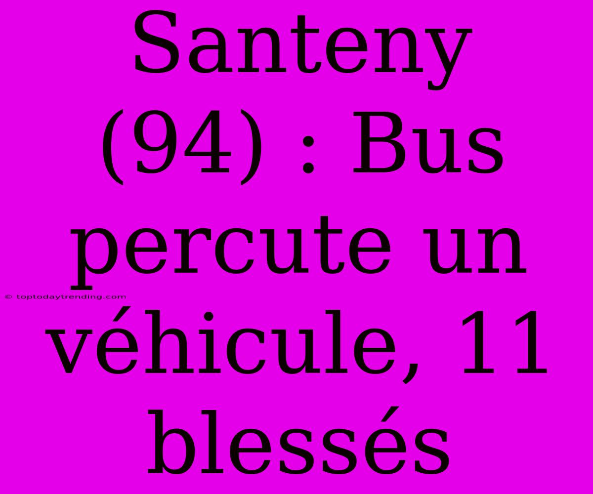 Santeny (94) : Bus Percute Un Véhicule, 11 Blessés