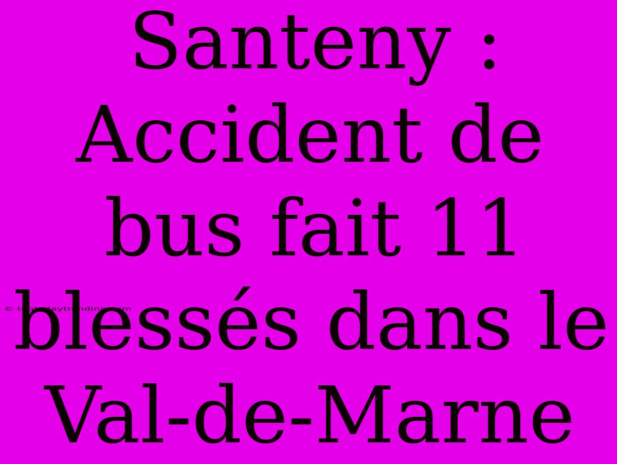 Santeny : Accident De Bus Fait 11 Blessés Dans Le Val-de-Marne