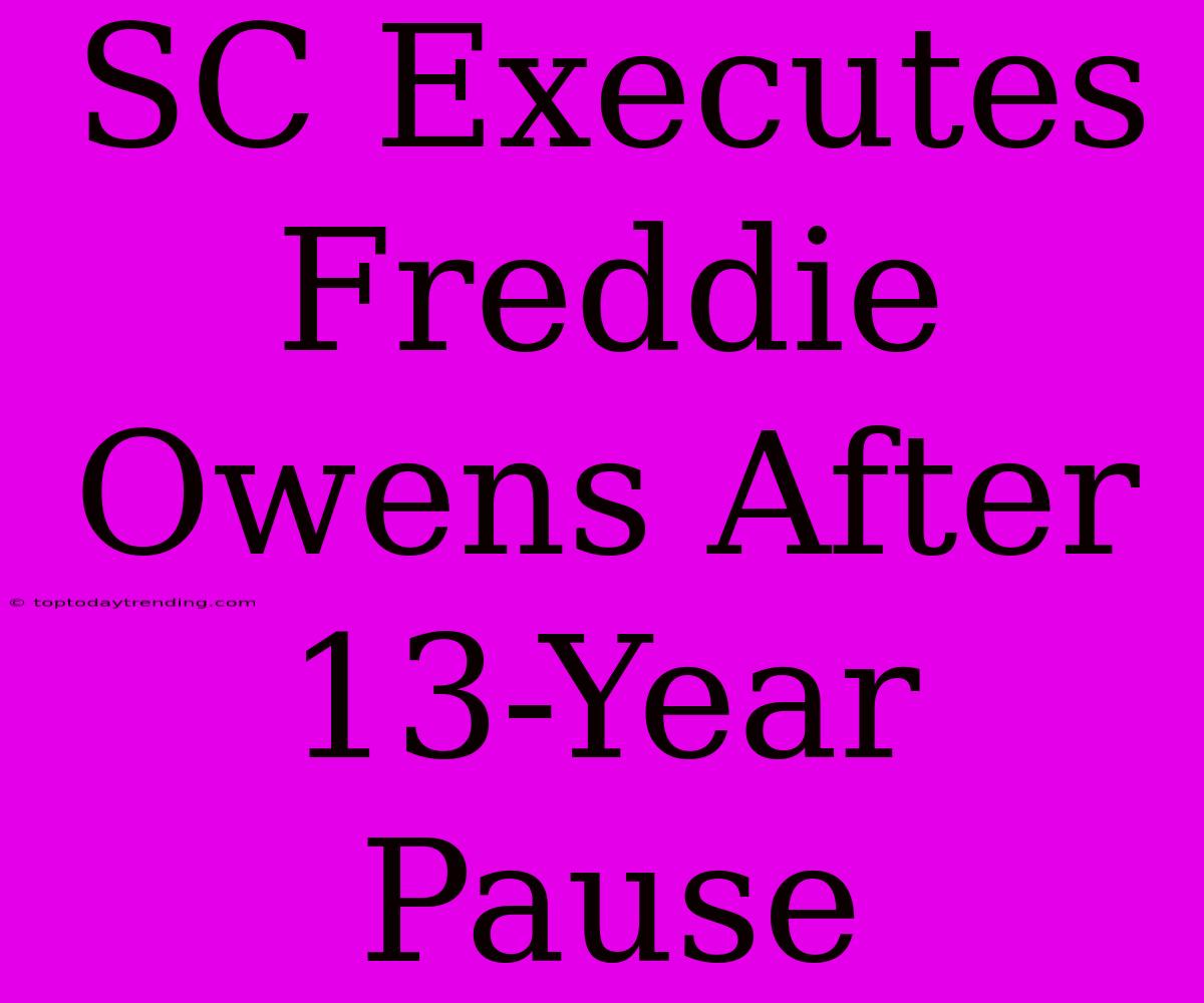 SC Executes Freddie Owens After 13-Year Pause