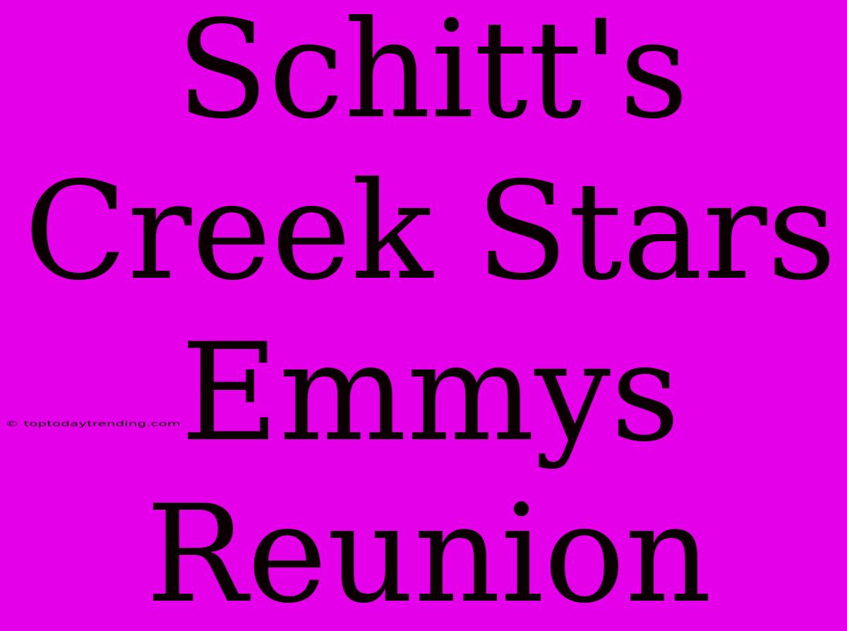 Schitt's Creek Stars Emmys Reunion