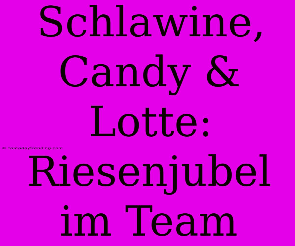 Schlawine, Candy & Lotte: Riesenjubel Im Team