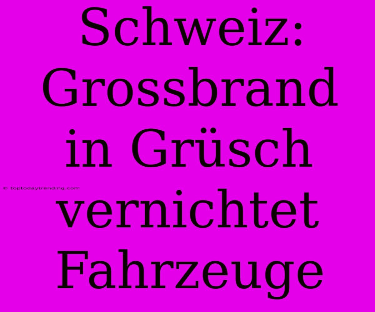 Schweiz: Grossbrand In Grüsch Vernichtet Fahrzeuge