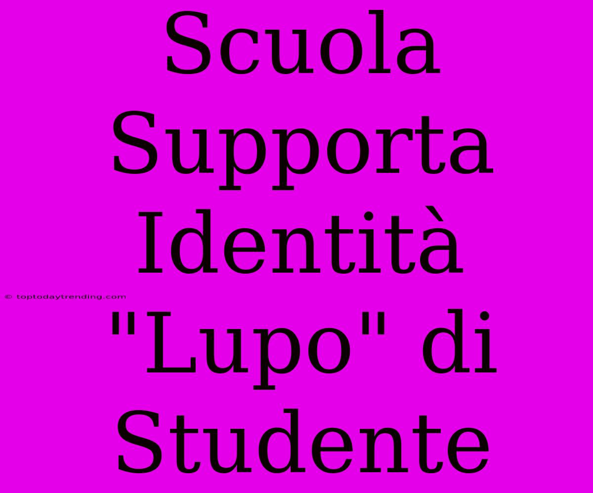 Scuola Supporta Identità 